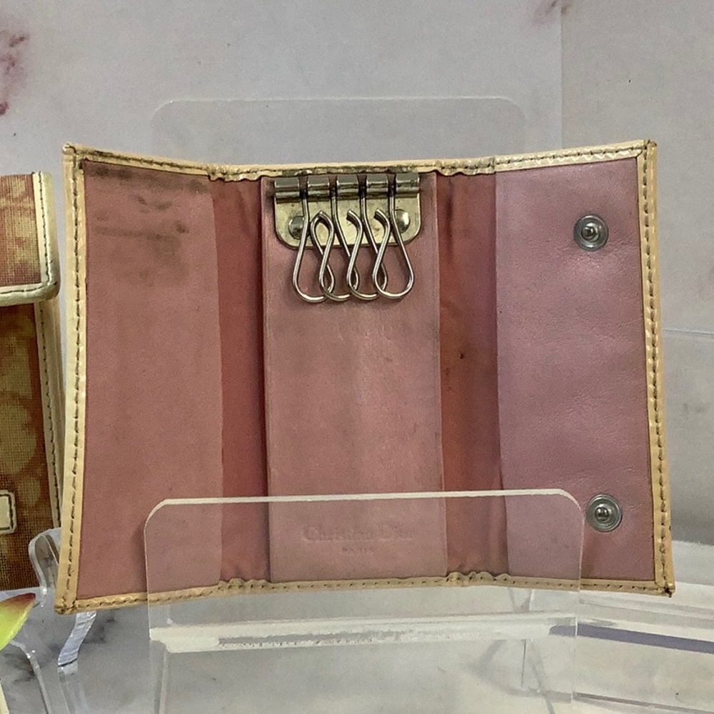 Dior Tan and Pink Wallet and Accessory Key Set - Picture 8 of 11